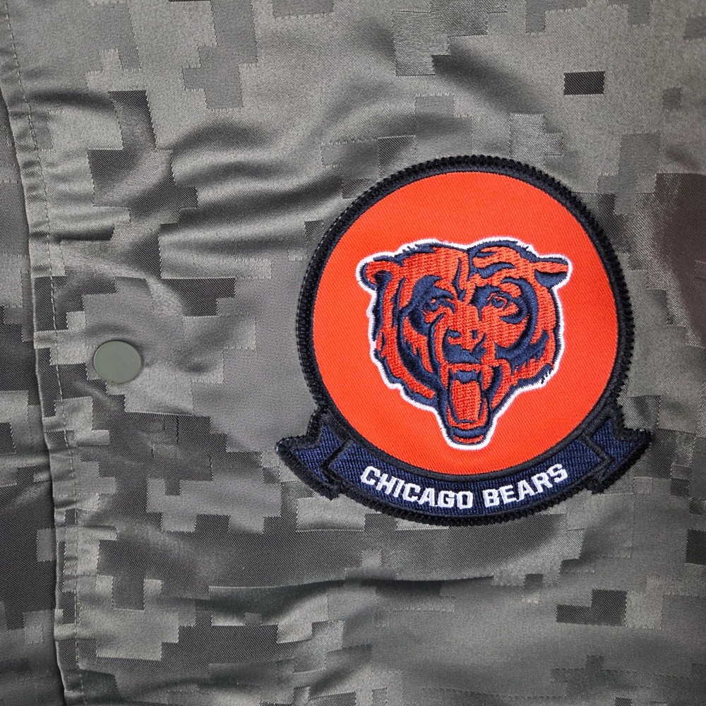 Nike Chicago Bears Jacket Men Medium Green Digi Camo Salute To Service NFL Coach - Picture 2 of 15